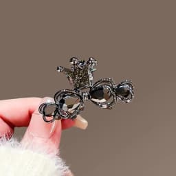 Luxury Crystal Crown Hair Claw Clips for Women, Medium Size Elegant Shark Clips for Half Up Half Down Hairstyles Hair Clip