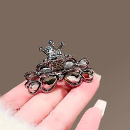 Luxury Crystal Crown Hair Claw Clips for Women, Medium Size Elegant Shark Clips for Half Up Half Down Hairstyles Hair Clip