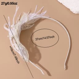 1pc Bridal Feather Headband – Soft Plume Hair Hoop, Perfect for Wedding & Photoshoot Styling.