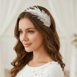 1pc Bridal Feather Headband – Soft Plume Hair Hoop, Perfect for Wedding & Photoshoot Styling.