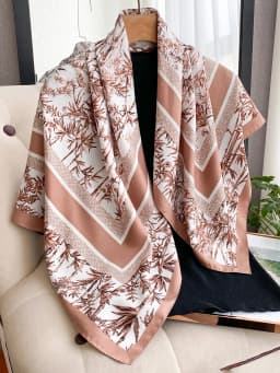 Luxury 90*90cm Square Silk Scarf For Women Fashion Neck Shawl Warps Elegant Neckerchief Bandanas Hijab Soft Stain Ladies Scarf