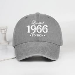 "Limited 1966 Edition" Print Washed Baseball Cap Adjustable Unisex Vintage Birthday Sun Hat