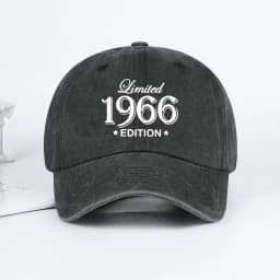 "Limited 1966 Edition" Print Washed Baseball Cap Adjustable Unisex Vintage Birthday Sun Hat