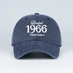 "Limited 1966 Edition" Print Washed Baseball Cap Adjustable Unisex Vintage Birthday Sun Hat