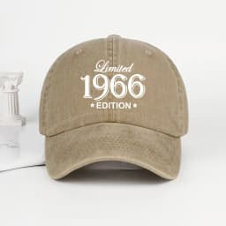 "Limited 1966 Edition" Print Washed Baseball Cap Adjustable Unisex Vintage Birthday Sun Hat