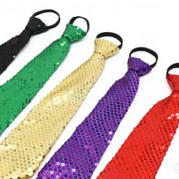 1pcs Unisex Shinning Sequins Tie Casual Tie Sequin Tie Adjustable Zipper Necktie for Festival Dance Costume Party Event Wedding