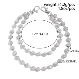 Hip Hop Rock Rhinestone Wallet Chain for Men Trendy Hipster Keychain Waist Chain Cool Daily Outfit Jewelry Decor Jeans Chain