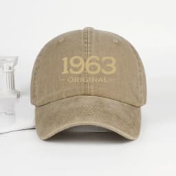 Retro 1963 Original Printed Washed Baseball Cap - Adjustable, Outdoor, Casual, Unisex, Dad Cap - Father's Day Gift