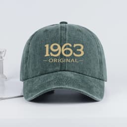Retro 1963 Original Printed Washed Baseball Cap - Adjustable, Outdoor, Casual, Unisex, Dad Cap - Father's Day Gift