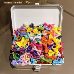 30 randomly printed butterfly bows with colorful patterns, sweet wind-driven hair string suitable for daily use