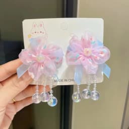 2Pcs Children's Hanfu Headdress Flower Tassel Ancient Style Clip Hair Accessories Chinese Style Little Girl Tassel Girl Hairpin
