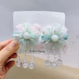 2Pcs Children's Hanfu Headdress Flower Tassel Ancient Style Clip Hair Accessories Chinese Style Little Girl Tassel Girl Hairpin