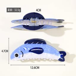 1pc Cartoon Ocean Sardine Hair Clip,Cute Shark Clip,Animal Ponytail Clip Hair Ornaments Female,Girl Birthday Gift,Whale Hairpin
