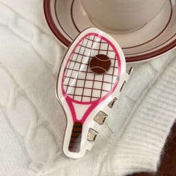 Ins Sporty Tennis Racket Hair Claw, Pvc Fashion Shark Clip, Stylish Back Head Hair Accessories For Women Casual Outdoor Daily