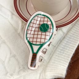 Ins Sporty Tennis Racket Hair Claw, Pvc Fashion Shark Clip, Stylish Back Head Hair Accessories For Women Casual Outdoor Daily