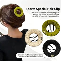 Creative Flat Pancake Hair Claw Clip, Sports Non-Slip Bun Holder, Comfortable No-Pull Hair Accessory for Women, Ideal for Daily