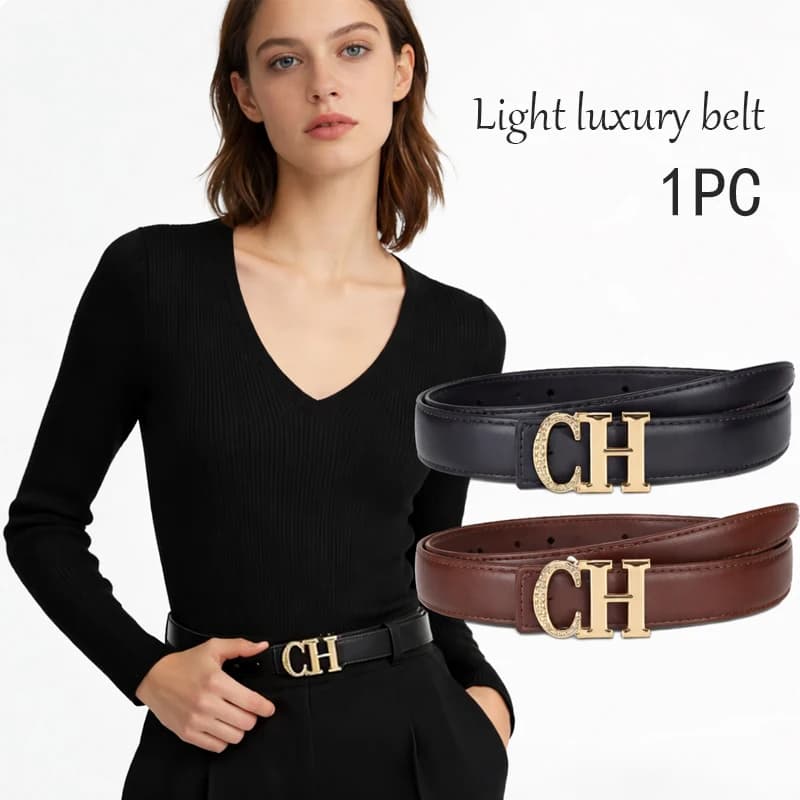 Women’s Belt Press Buckle Alloy Waist Belt Simple Fashion for Jeans Pants Dress