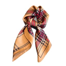 Women Square Scarf Silk Feeling Neckerchief Plaid Print Foulard Hairband Lady Ribbon Spring New Shawls Wraps