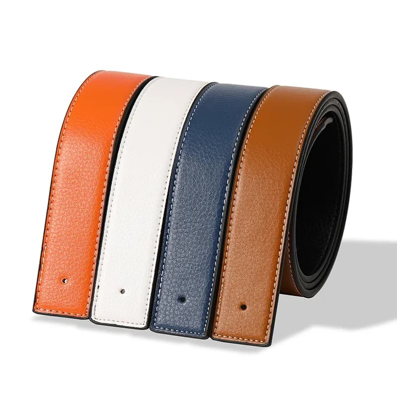 Men High Quality Pin Smooth Buckle Male Straps Without Buckle Luxury Brand Belts No Buckle PU Leather Waistband No Buckle 3.8cm