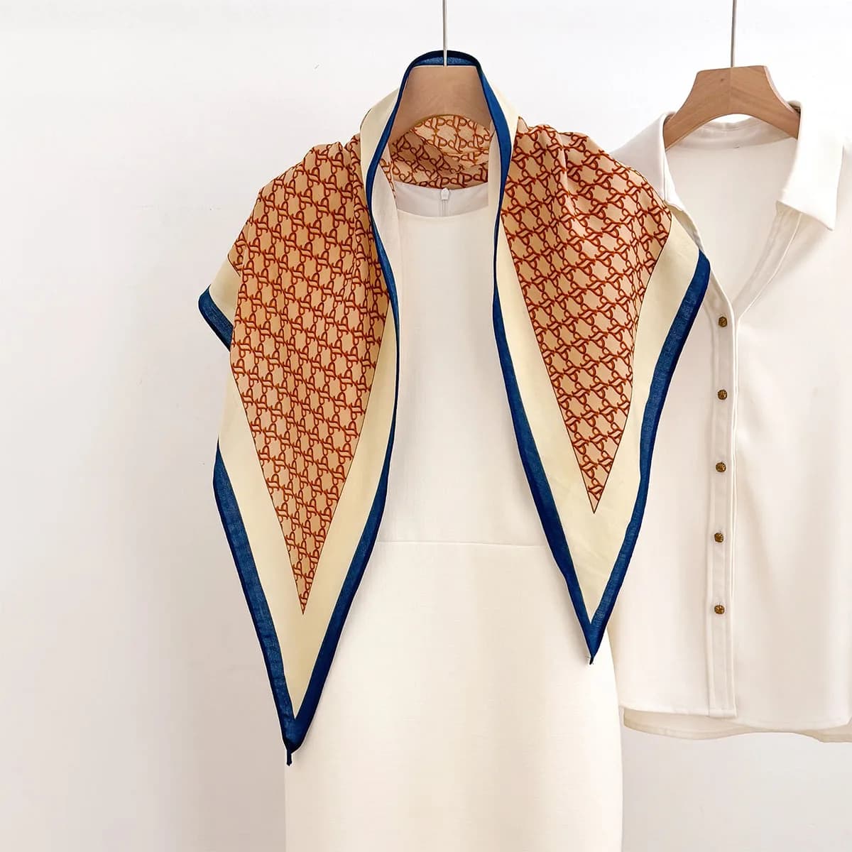 Spring Luxury Printed Square Scarf For Women Soft Satin Imitation Silk Scarves Bandanas Hijab Neckerchief Elegant Shawl Wraps