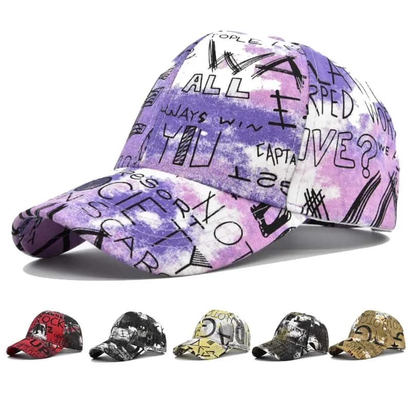 Graffiti Print Baseball Cap New Spring Sunhat Colorful Letter Men Women Unisex-Teens Cotton Snapback Caps Fashion Hip Hop Hat