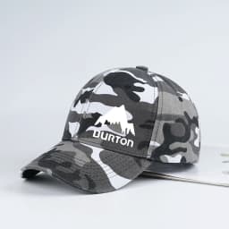 Burton Camouflage Mountain Print Baseball Cap—Adjustable Brim Outdoor Hat, Perfect for Camping and Outdoor Adventures