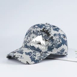 Burton Camouflage Mountain Print Baseball Cap—Adjustable Brim Outdoor Hat, Perfect for Camping and Outdoor Adventures
