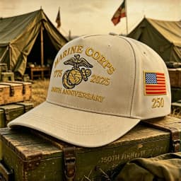 US Marine Corps 250th Anniversary 1775-2025 Embroidered Baseball Cap American Flag Adjustable Tactical Hat