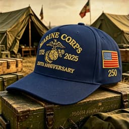 US Marine Corps 250th Anniversary 1775-2025 Embroidered Baseball Cap American Flag Adjustable Tactical Hat