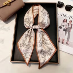 Luxury Long Neckerchief Skinny Hair Bands Women Silk Scarfs Fashion Headbands Bag Scarves Print Hairband Neck Scarf For Ladies
