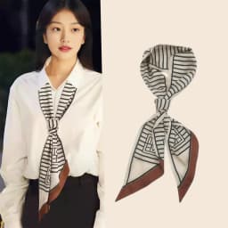 Luxury Long Neckerchief Skinny Hair Bands Women Silk Scarfs Fashion Headbands Bag Scarves Print Hairband Neck Scarf For Ladies
