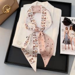 Luxury Long Neckerchief Skinny Hair Bands Women Silk Scarfs Fashion Headbands Bag Scarves Print Hairband Neck Scarf For Ladies
