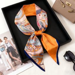Luxury Long Neckerchief Skinny Hair Bands Women Silk Scarfs Fashion Headbands Bag Scarves Print Hairband Neck Scarf For Ladies