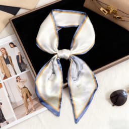 Luxury Long Neckerchief Skinny Hair Bands Women Silk Scarfs Fashion Headbands Bag Scarves Print Hairband Neck Scarf For Ladies