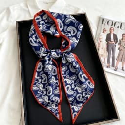 Luxury Long Neckerchief Skinny Hair Bands Women Silk Scarfs Fashion Headbands Bag Scarves Print Hairband Neck Scarf For Ladies