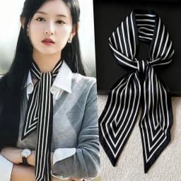 Luxury Long Neckerchief Skinny Hair Bands Women Silk Scarfs Fashion Headbands Bag Scarves Print Hairband Neck Scarf For Ladies