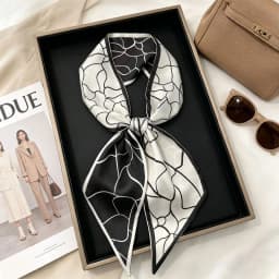 Luxury Long Neckerchief Skinny Hair Bands Women Silk Scarfs Fashion Headbands Bag Scarves Print Hairband Neck Scarf For Ladies