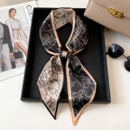 Luxury Long Neckerchief Skinny Hair Bands Women Silk Scarfs Fashion Headbands Bag Scarves Print Hairband Neck Scarf For Ladies