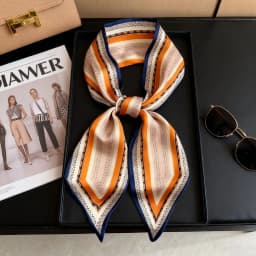 Luxury Long Neckerchief Skinny Hair Bands Women Silk Scarfs Fashion Headbands Bag Scarves Print Hairband Neck Scarf For Ladies