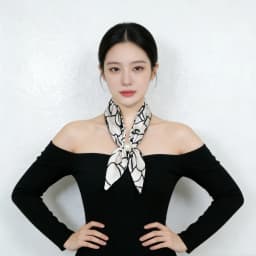 Luxury Design Magnetic Button Summer Silk Scarf Women Magnetic Pearl Necklace Scarves High End Matching Shirt Scarves Ladies