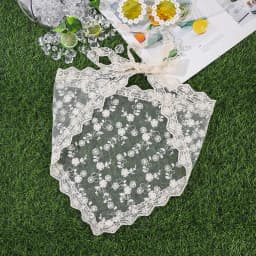 AWAYTR Korean Triangle Headband Short Skirt Butt Curtain Headscarf Lace Trim Small Apron Knitting Headband Stacked Women