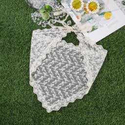AWAYTR Korean Triangle Headband Short Skirt Butt Curtain Headscarf Lace Trim Small Apron Knitting Headband Stacked Women
