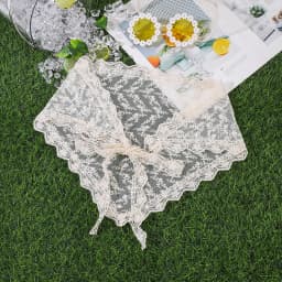 AWAYTR Korean Triangle Headband Short Skirt Butt Curtain Headscarf Lace Trim Small Apron Knitting Headband Stacked Women