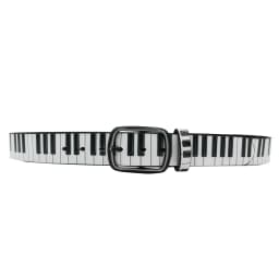 Gothic Punk Style 3D Piano Key Pattern Print Y2K Belt Cowgirl & Cowboy Belt With Original Design Belt For Men