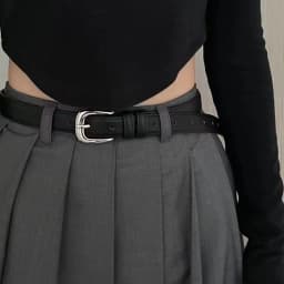 Fashionable Korean-Style Casual Leather Belt Versatile Minimalist Slim-Fit Belt for Wome Retro Everyday Dresses School Uniforms