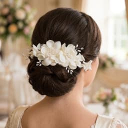 Bridal Hair Comb with Rhinestones and Pearls Elegant Wedding Updo Bridal Headdress Hair Styling Accessory