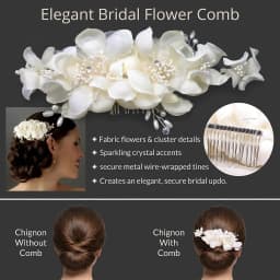 Bridal Hair Comb with Rhinestones and Pearls Elegant Wedding Updo Bridal Headdress Hair Styling Accessory