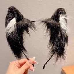 Cute Plush Cat Ear Headband - 1pc Christmas Holiday Dress Up Animal Ear Hoop for Kids Hair Accessories