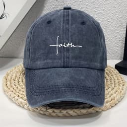 1pc Faith Printed Retro Street Style Distressed Men Women Baseball Cap for Women,summer Casual Outdoor Ideal Match Flat Caps