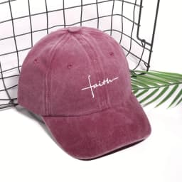 1pc Faith Printed Retro Street Style Distressed Men Women Baseball Cap for Women,summer Casual Outdoor Ideal Match Flat Caps